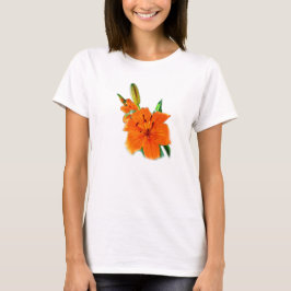Camiseta flores de lirio dorado