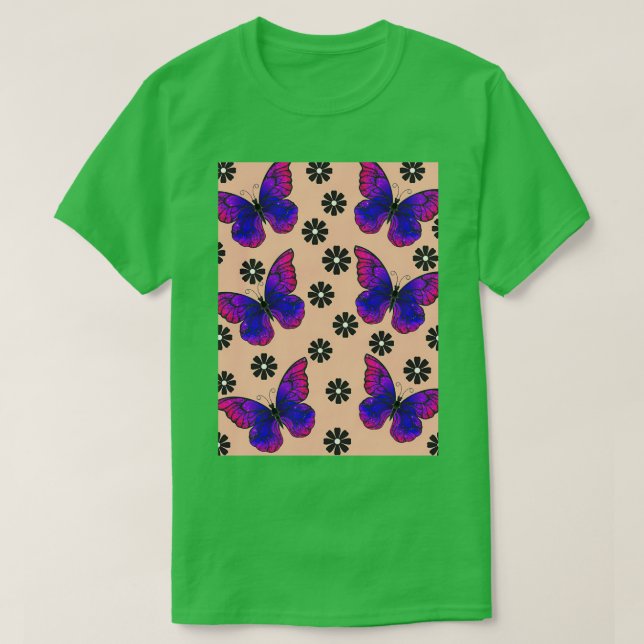 Camiseta Flores de lluvia de mariposas voladoras (Diseño del anverso)