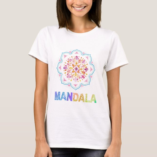 CAMISETA FLORES DE LOTUS COLOR MANDALA (Anverso)