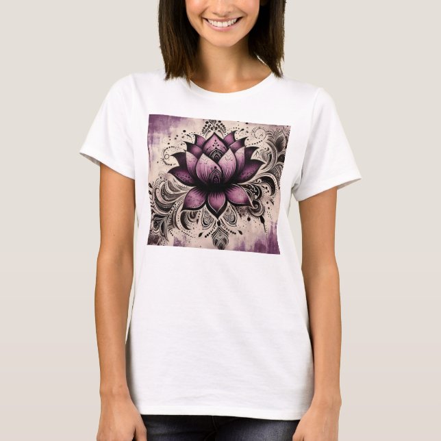 CAMISETA FLORES DE LOTUS PURPLE (Anverso)