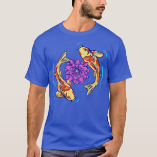 Camiseta Flores de Lotus y peces Koi