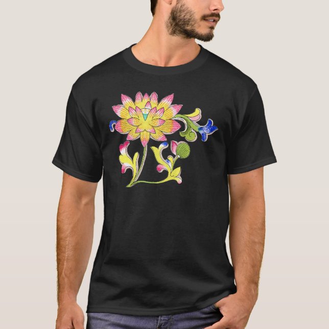 Camiseta Flores de Lotus y vino (Anverso)