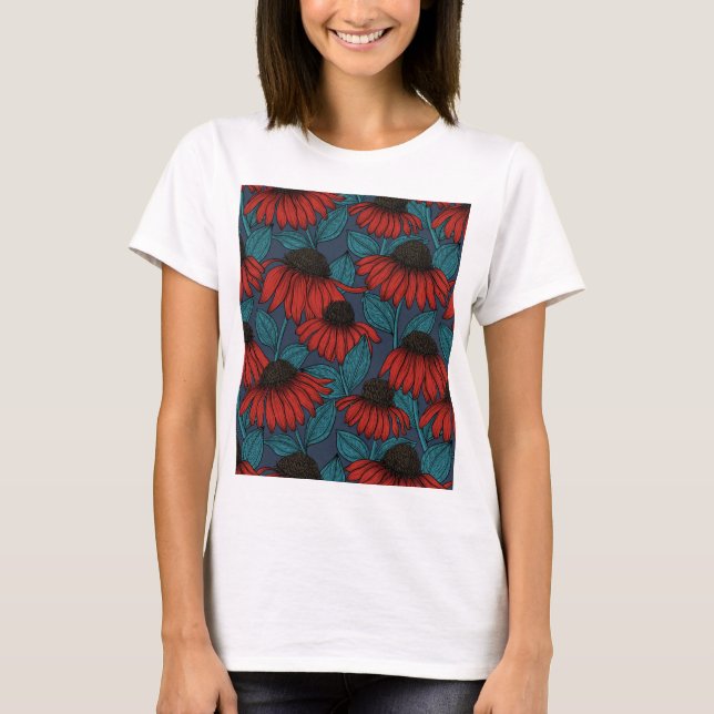 Camiseta Flores de maíz rojas (Anverso)