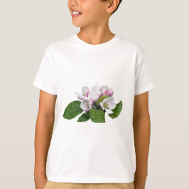 Camiseta flores de manzana y hojas verdes