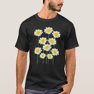 Camiseta Flores de margarita blanca y amarilla clásica de f