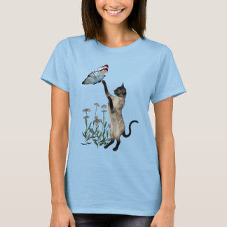 Camiseta Flores de margarita de gatos siameses