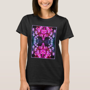 Camiseta Flores de margarita rosada africana teñidas abstra