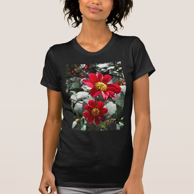 Camiseta flores de margarita rosada roja / margarita (Anverso)