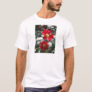 Camiseta flores de margarita rosada roja / margarita