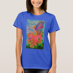 Camiseta Flores de mariposa azul de camiseta, mariposa