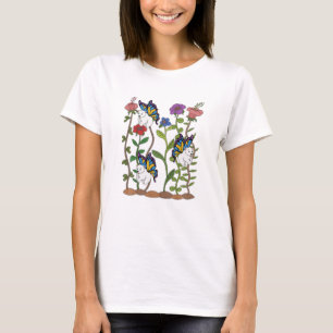 Camiseta Flores de mariposa de fantasía animal