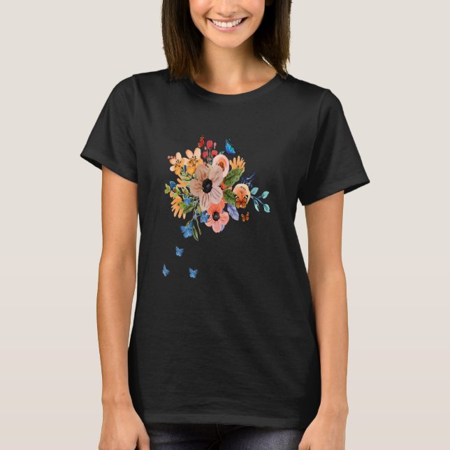Camiseta Flores De Mariposa Es Fragrancia De Bonito (Anverso)