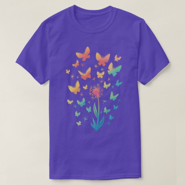 Camiseta flores de mariposa mariposas jardín de flores (Diseño del anverso)