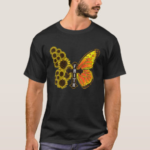 Camiseta Flores de mariposa monarca de girasol y B