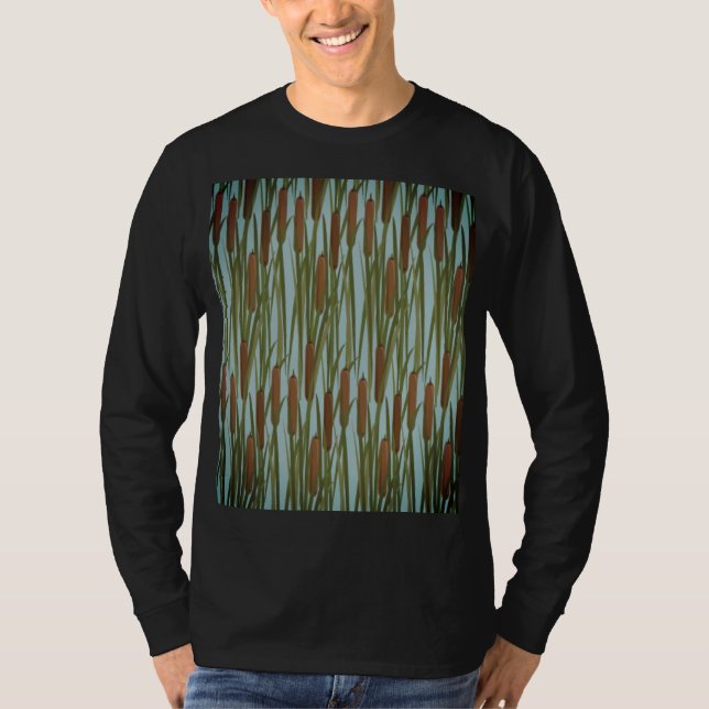 Camiseta Flores de Marron sin soldadura geométrica texturiz (Anverso)