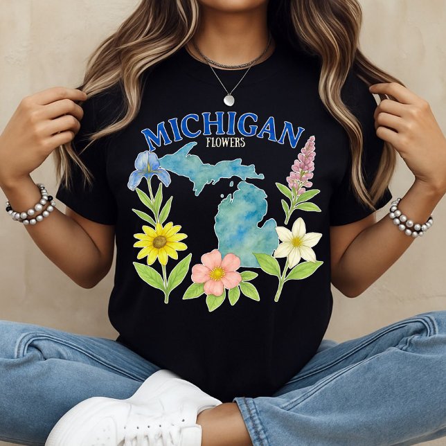 Camiseta Flores de Michigan Impresión floral (Michigan Flowers Tee)