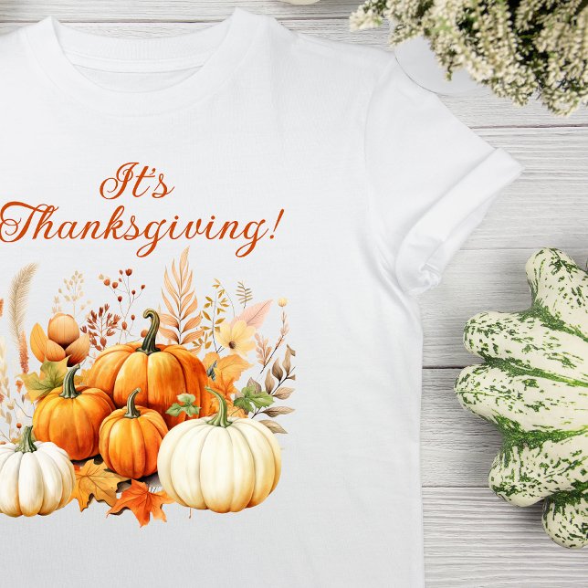 Camiseta Flores de otoño Ropa de calabaza blanca Regalo de  (Subido por el creador)