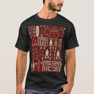 Camiseta Flores de pájaros Patrón azul oscuro