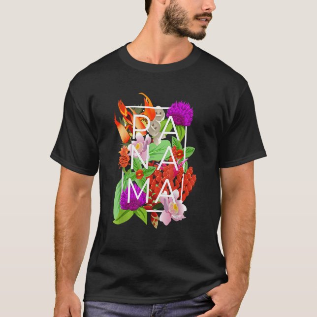 Camiseta Flores de Panamá Palabra Orgullo Panameño (Anverso)