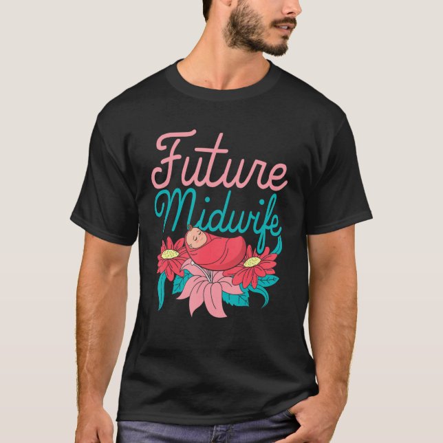 Camiseta Flores de partería Doula Embarazo Apoyo futuro M (Anverso)