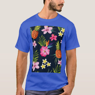 Camiseta Flores de patrón de ilustracion sin foco piña