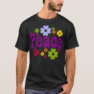 Camiseta Flores de paz retro vintage