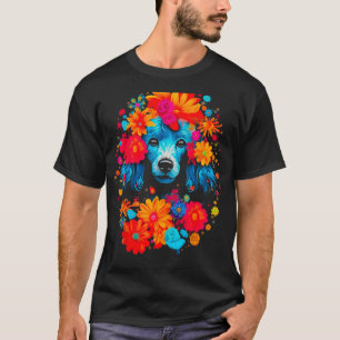 Camiseta Flores de perro de caniche pop