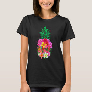 Camiseta Flores de Piña Aloha Hawái Vintage Floral Hawaiano