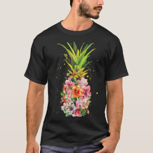 Camiseta Flores de Piña Mujeres Aloha Hawái Vintage Hawái