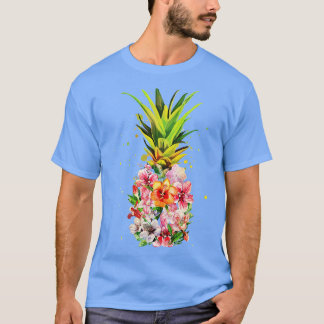 Camiseta Flores de piña mujeres Aloha Hawaii Vintage Hawai