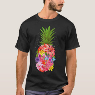 Camiseta Flores de piña tropical cúrcuta Regalo Aloha Hawai