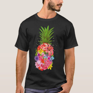 Camiseta Flores de piña tropical cúrcuta Regalo Aloha Hawai