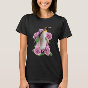 Camiseta Flores de pingüino estampado animal