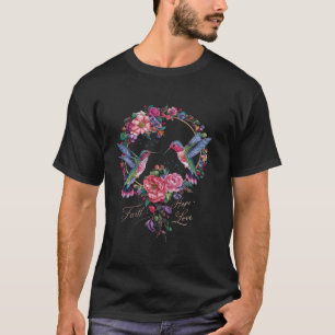 Camiseta Flores de plumaje de néctar de aves silvestres 2