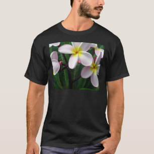 Camiseta Flores de Plumeria amarilla y rosa dulce
