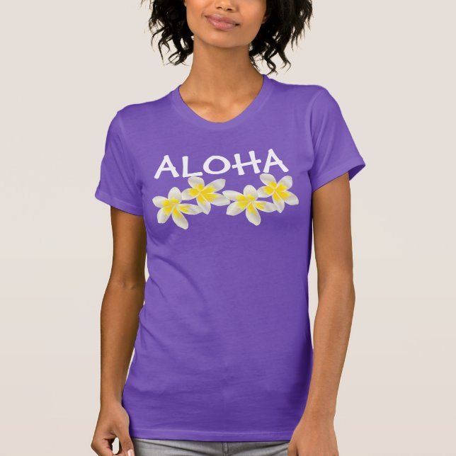 Camiseta Flores de plumeria de Hawaii Aloha (Anverso)