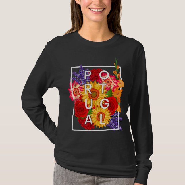 Camiseta Flores de Portugal: Arte Mundial - Orgullo Portugu (Anverso)