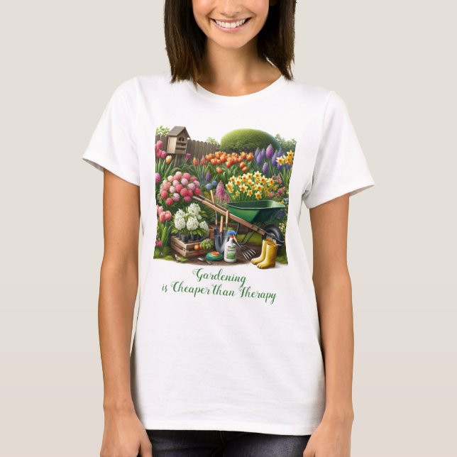Camiseta Flores de primavera/Amante del jardín (Anverso)