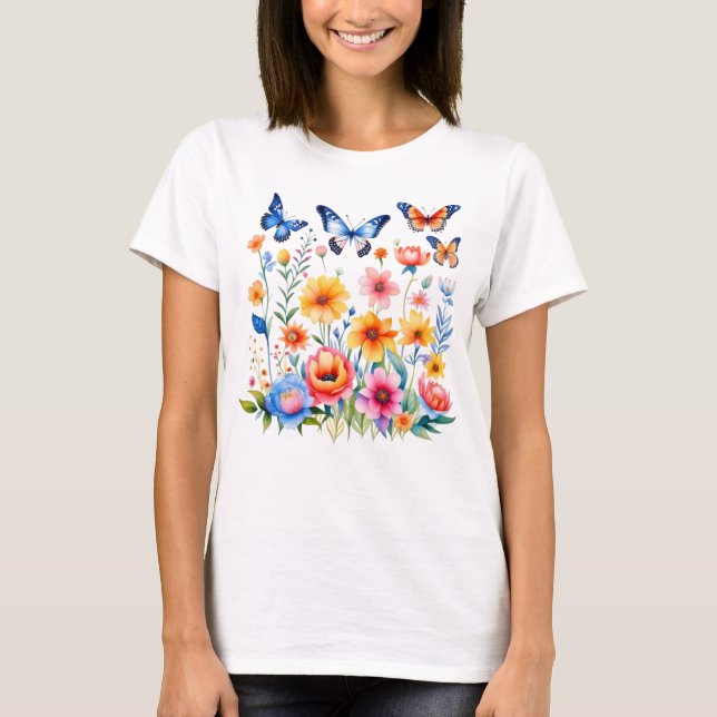 Camiseta Flores de primavera de mayo (Anverso)