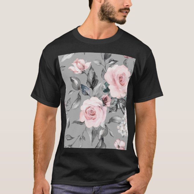 Camiseta Flores de primavera dibujan la mano (Anverso)