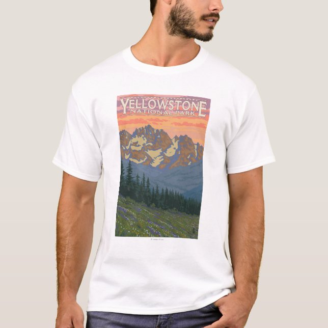 Camiseta Flores de primavera - Parque nacional Yellowstone (Anverso)