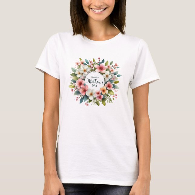 Camiseta Flores de primavera ruidosas de bonito coronaron e (Anverso)