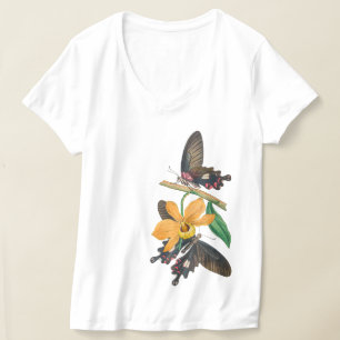 Camiseta Flores de primavera y mariposas