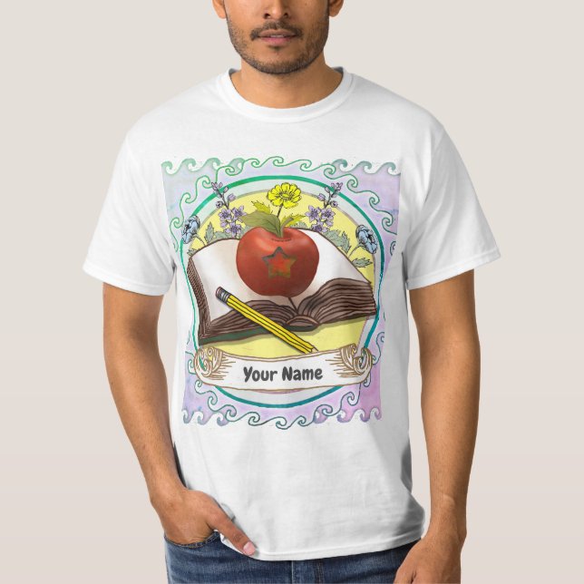 Camiseta Flores de profesor de libros (Anverso)