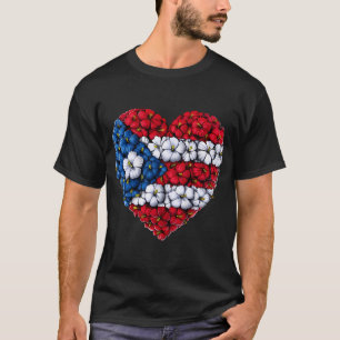 Camiseta Flores de Puerto Rico Corazón