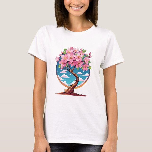 Camiseta Flores de Sakura florecen (Anverso)