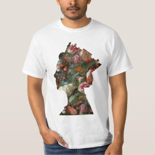 Camiseta Flores de silueta reina Isabel II