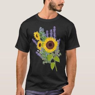Camiseta Flores De Sol Y Bouquet De Lavanda