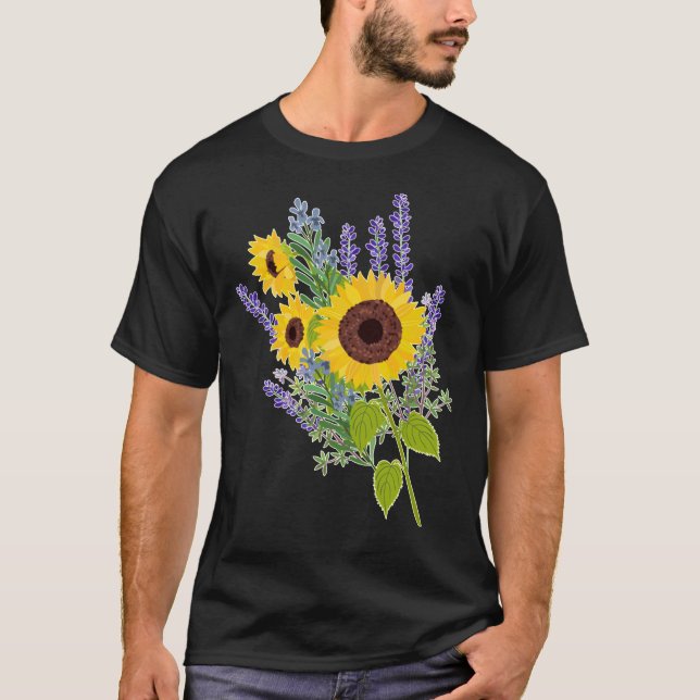 Camiseta Flores De Sol Y Bouquet De Lavanda (Anverso)