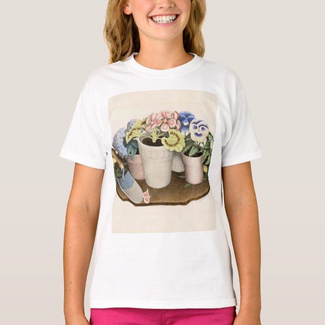 Camiseta Flores de teja por Grant Wood (Anverso)